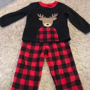 Buffalo plaid adorable reindeer pjs